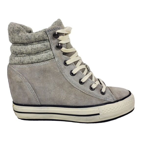 CONVERSE All Star HIDDEN WEDGE Womens Size 8 Gray Suede High Top Sneaker 544849C - Picture 6 of 14